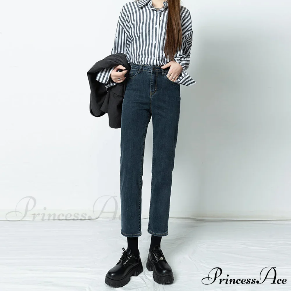 Vintage Mid Waist Elegant Skinny Jeans - Image 3
