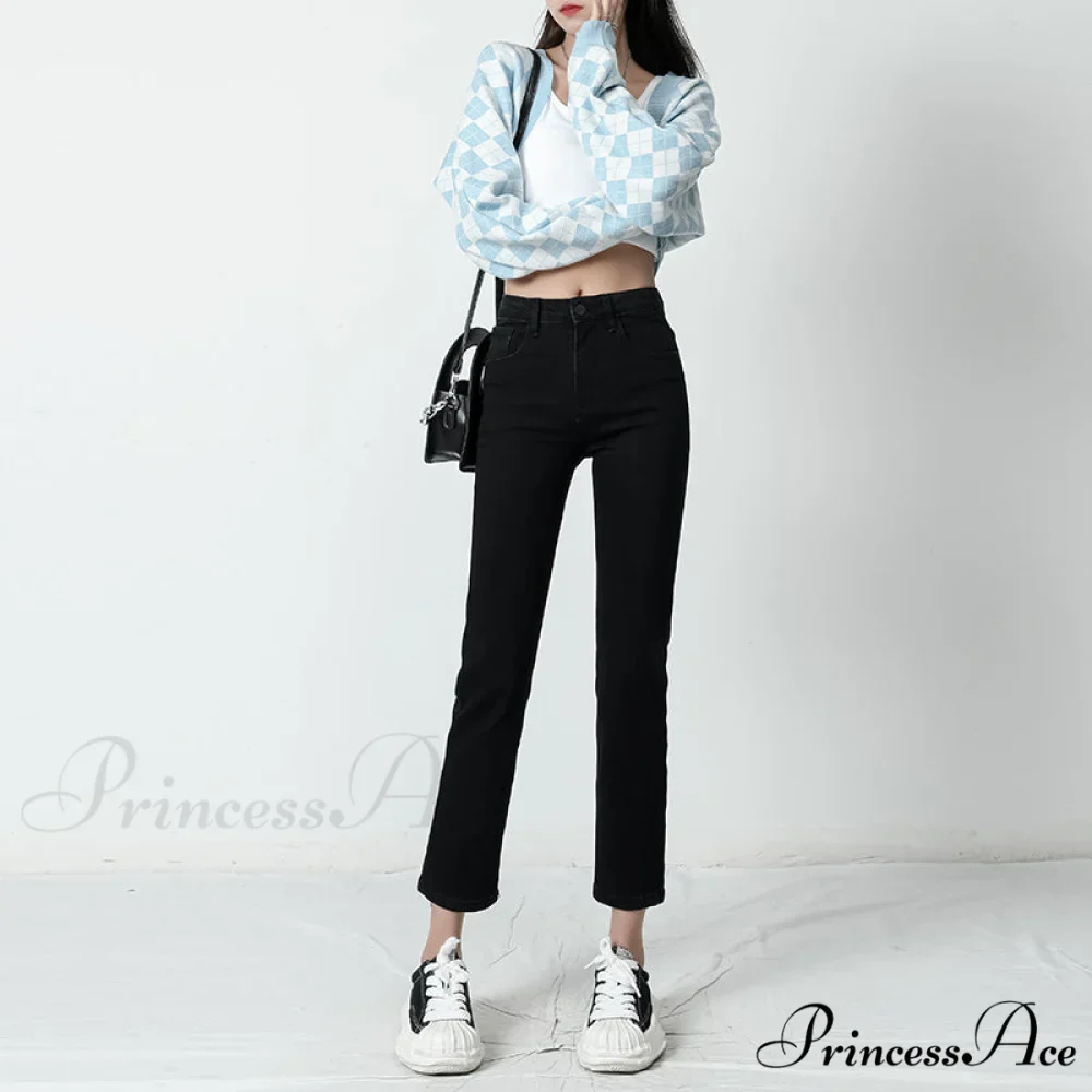 Vintage Mid Waist Elegant Skinny Jeans - Image 4