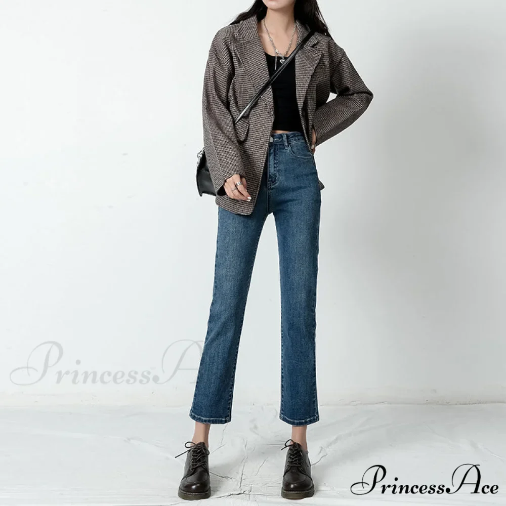 Vintage Mid Waist Elegant Skinny Jeans - Image 5