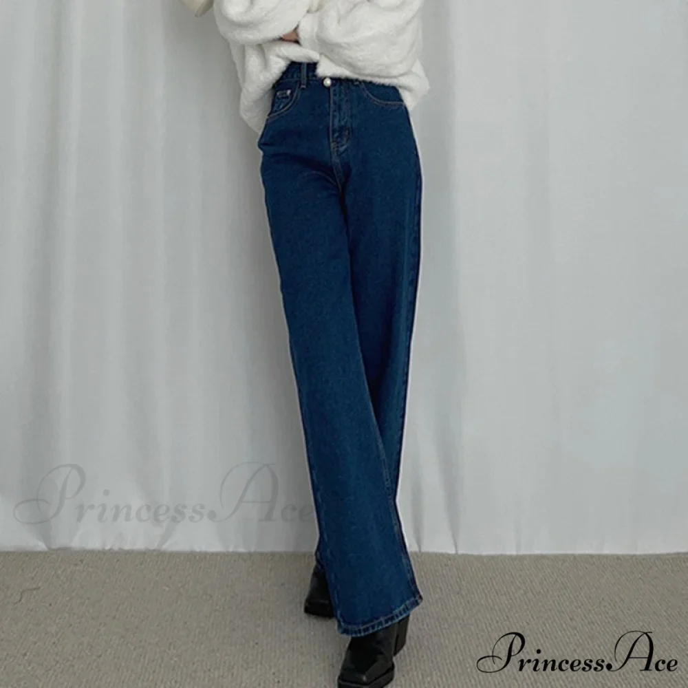 Loose High Waist Denim Straight Jeans - Image 2