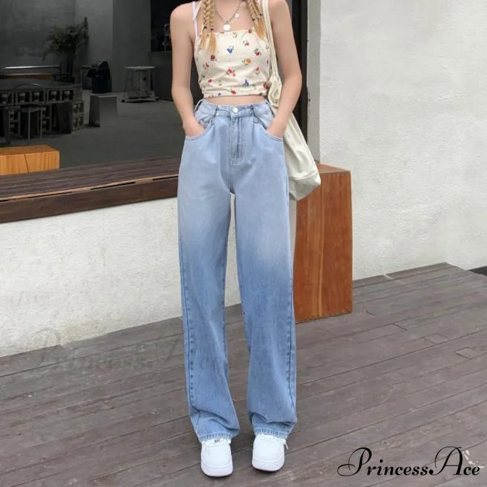 High Waisted Casual Streetwear Gradient Jeans - Image 5