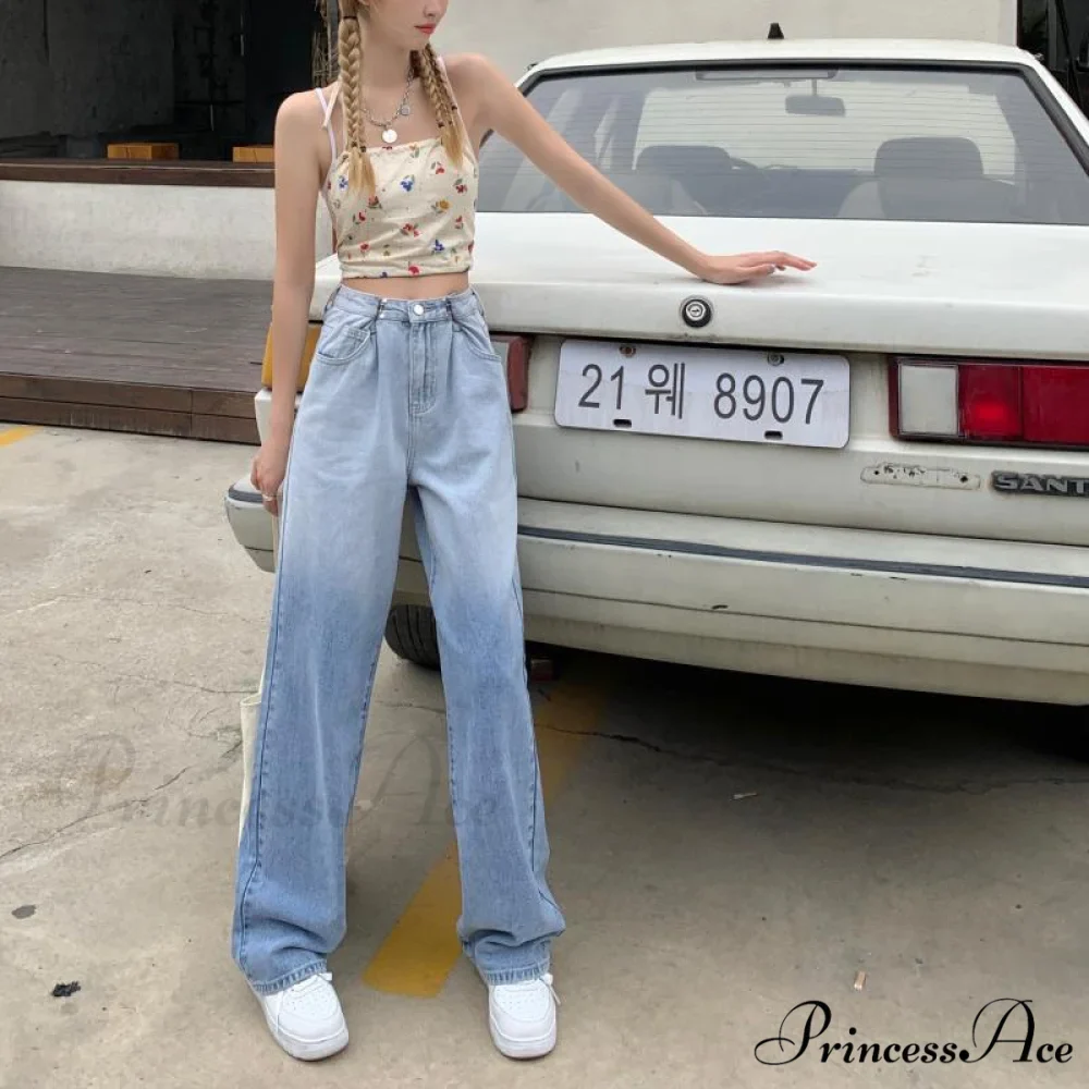 High Waisted Casual Streetwear Gradient Jeans - Image 6