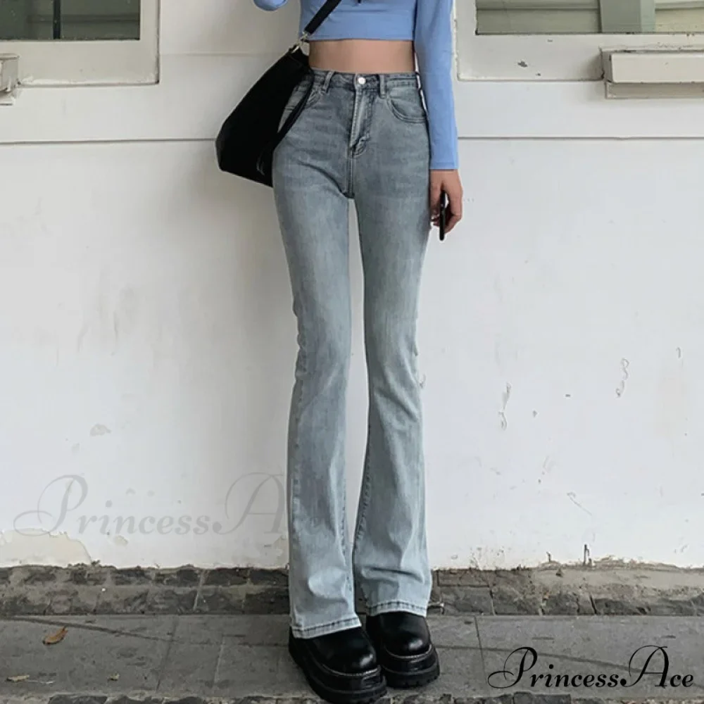 Flared Blue Straight Slim Body Jeans - Image 4