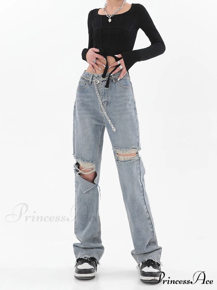 Chic Casual Y2k Ripped Jeans - Image 2
