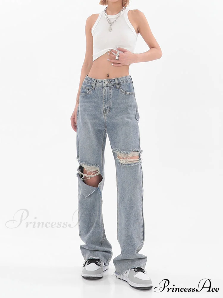 Chic Casual Y2k Ripped Jeans - Image 4
