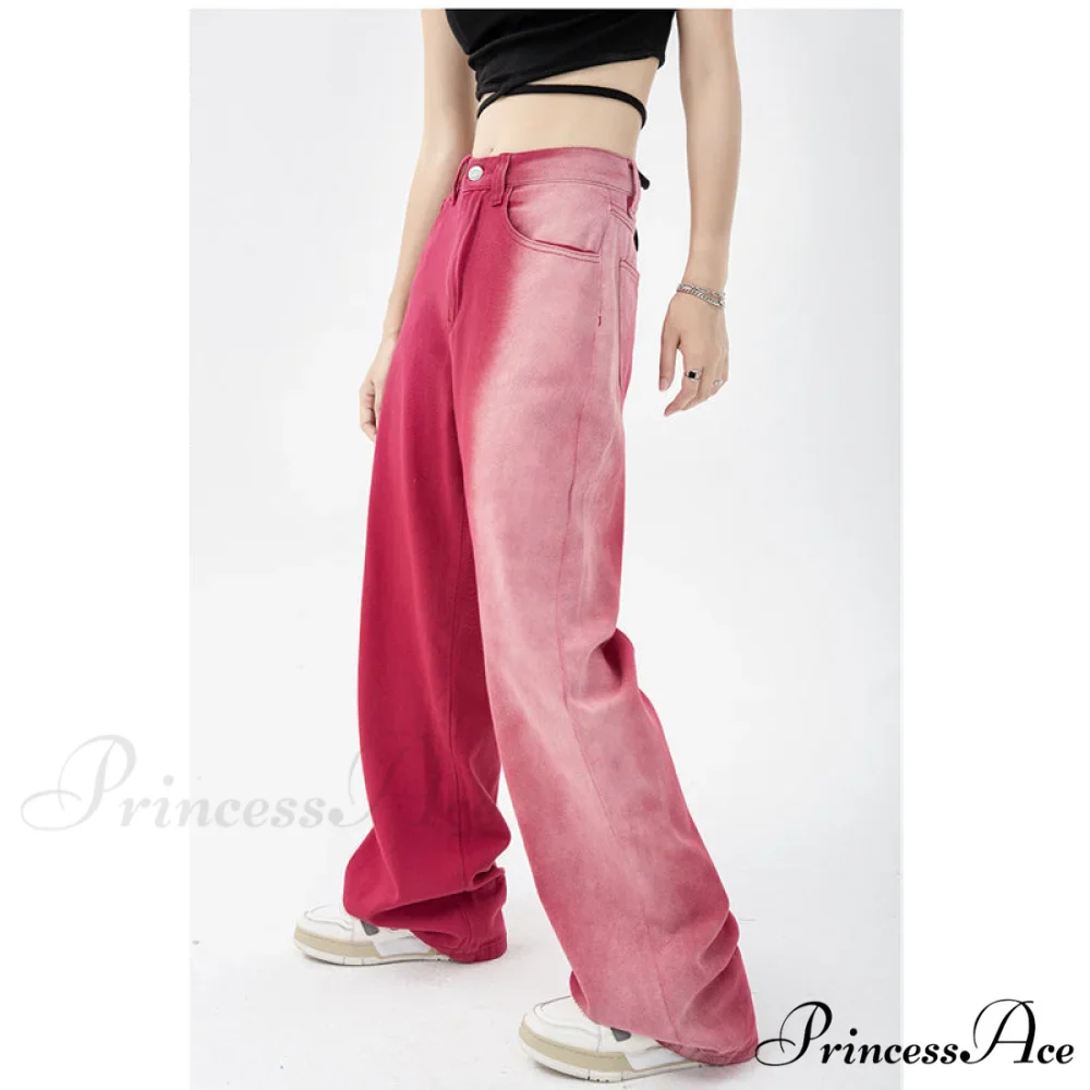 Vintage High Waist Streetwear Fashion Jeans - Image 3
