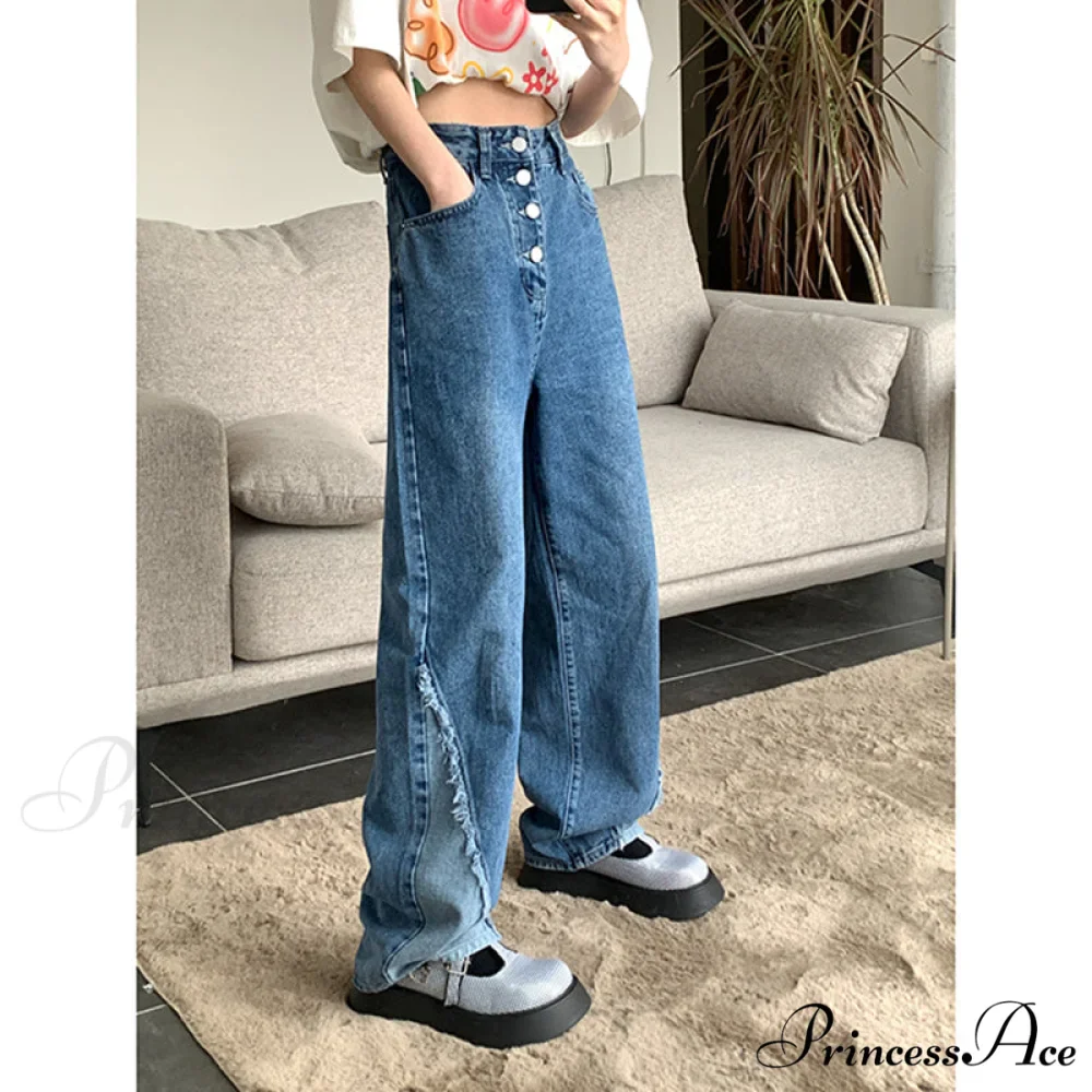 Blue Vintage High Waist Baggy Jeans - Image 5