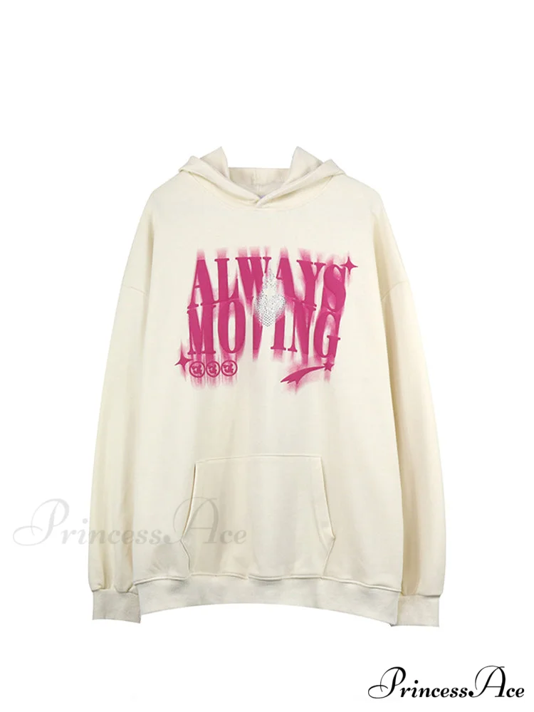 Letter Print Oversize Streetwear Hoody Pullover - Image 3