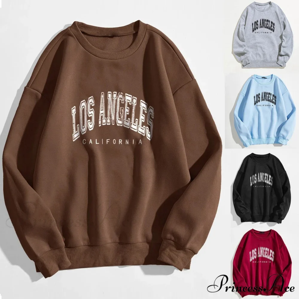 Letter Print O Neck Long-Sleeve Hoody Pullover - Image 3