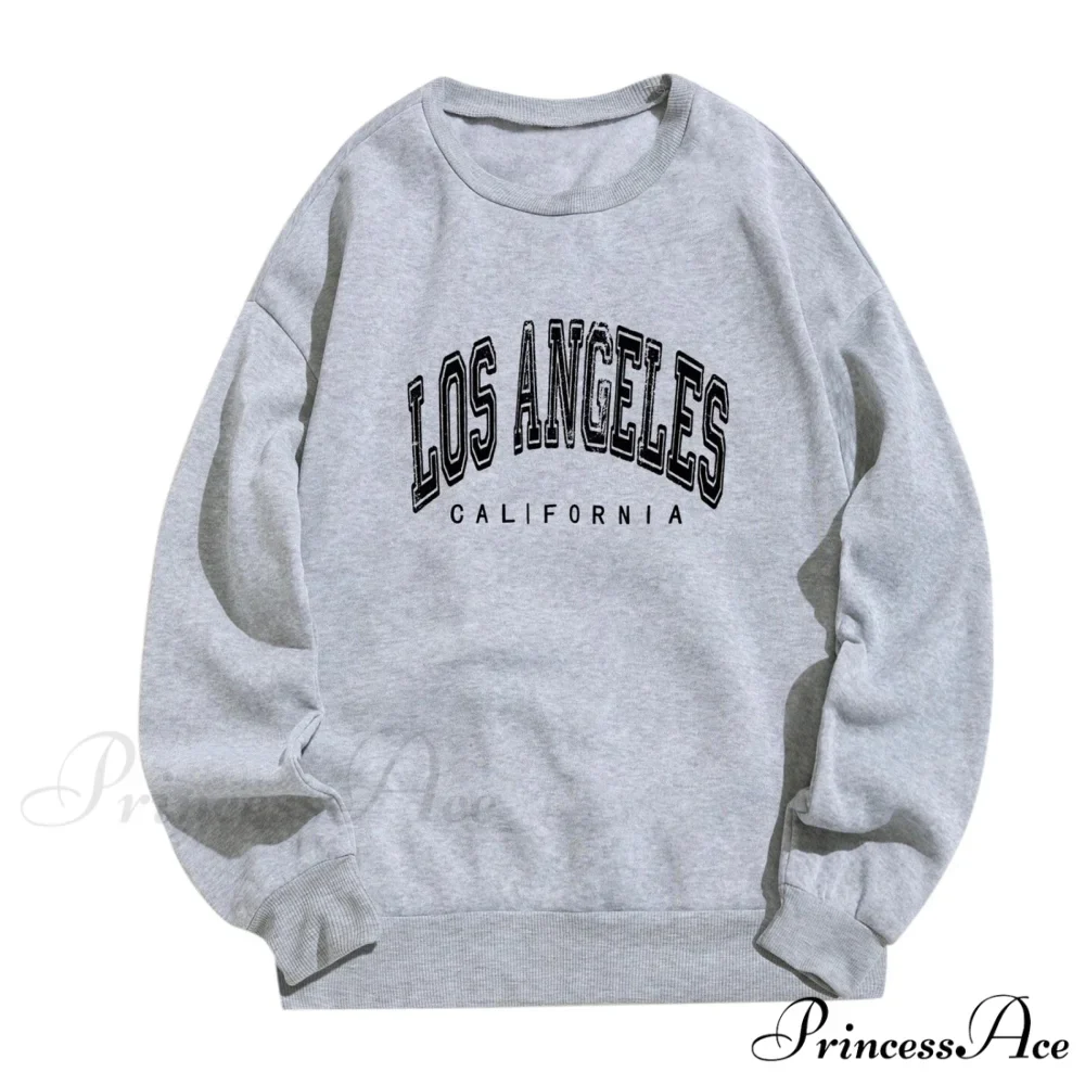 Letter Print O Neck Long-Sleeve Hoody Pullover - Image 4