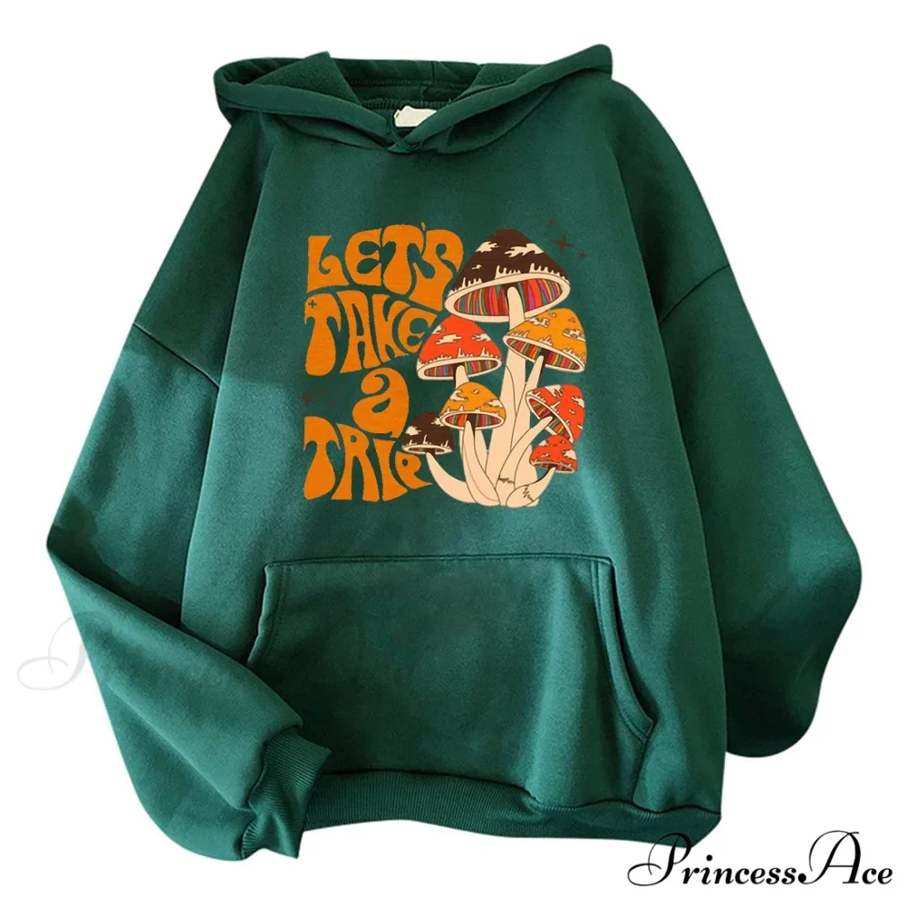Colorfulful Mushroom Print Hoody Pullover - Image 3