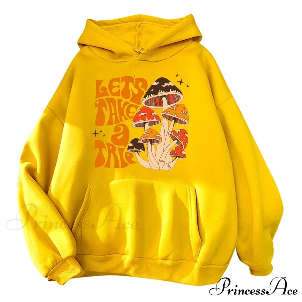 Colorfulful Mushroom Print Hoody Pullover - Image 4