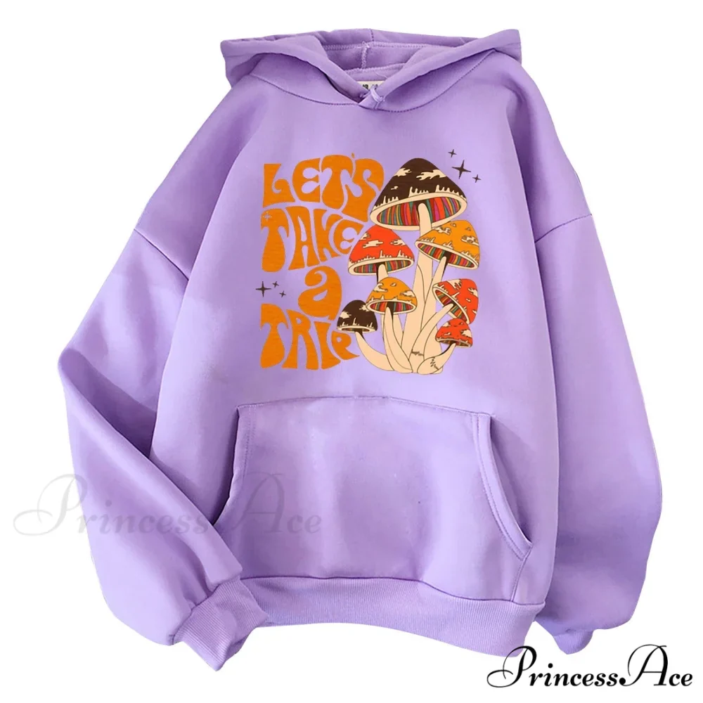 Colorfulful Mushroom Print Hoody Pullover - Image 5