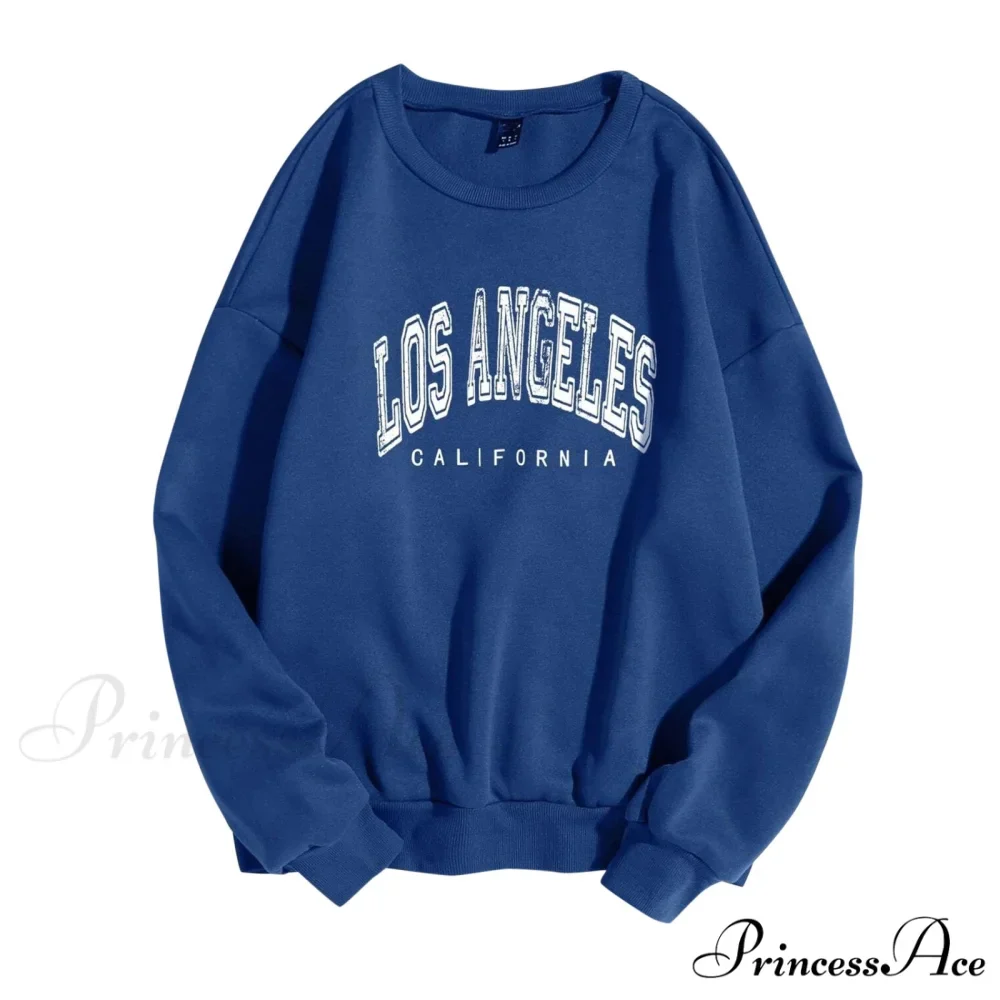 Letter Los Angeles Print Hoody Pullover - Image 6