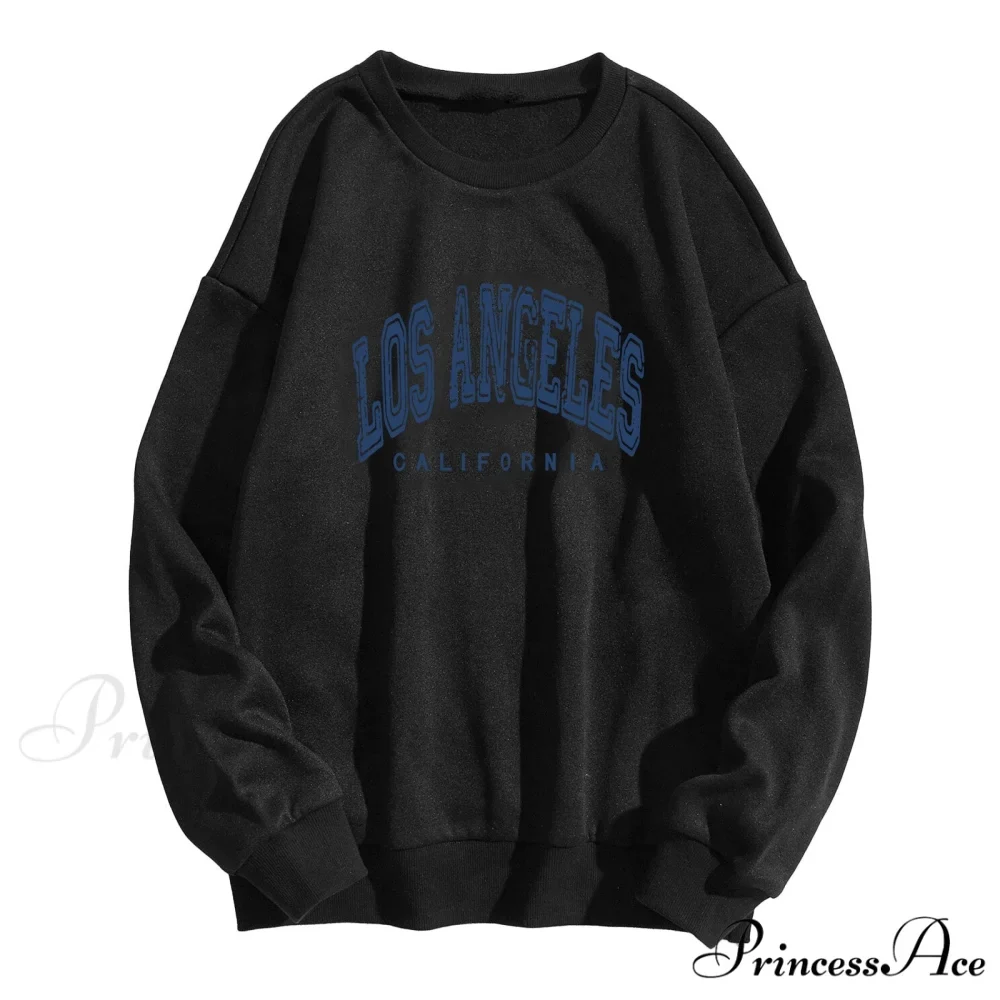 Los Angeles Letter Print Brown Hoody Pullover - Image 4