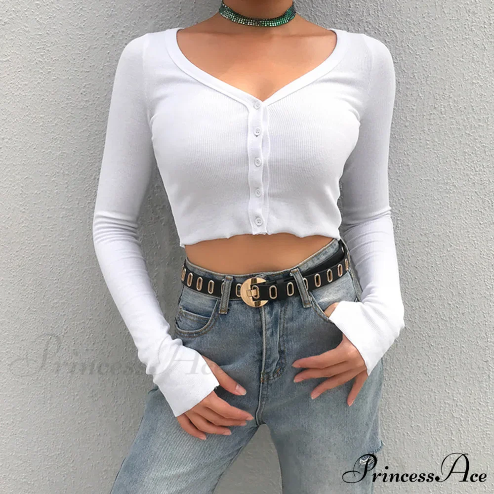 Stretchy Long Sleeve Crop Tops Cardigan - Image 3