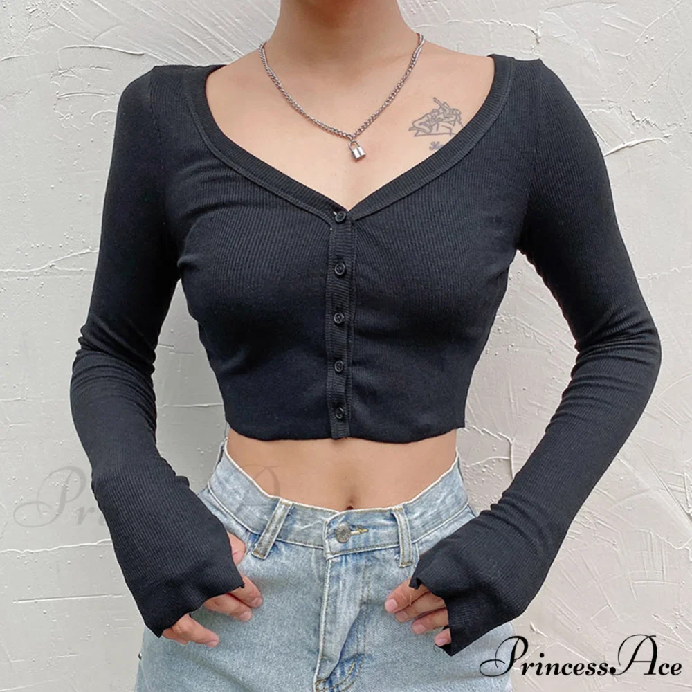 Stretchy Long Sleeve Crop Tops Cardigan - Image 5