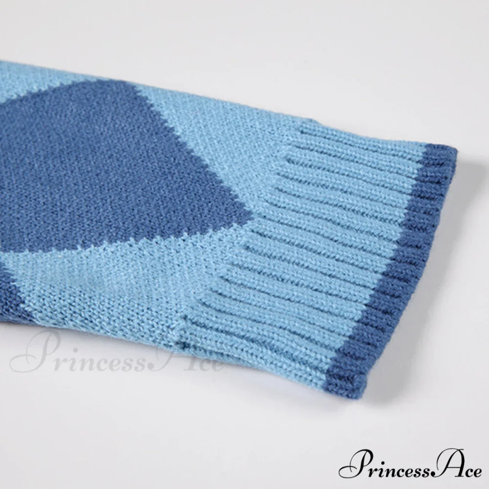 Black Blue Daily Plaid Knitwear Cardigan - Image 3