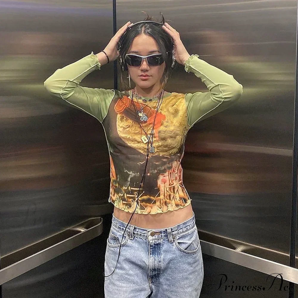 Colorful Kawaii Graphic Print T-shirt - Image 3