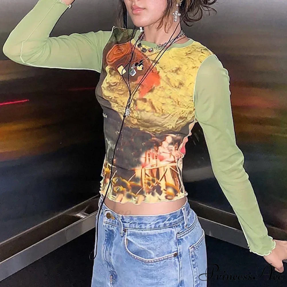 Colorful Kawaii Graphic Print T-shirt - Image 4
