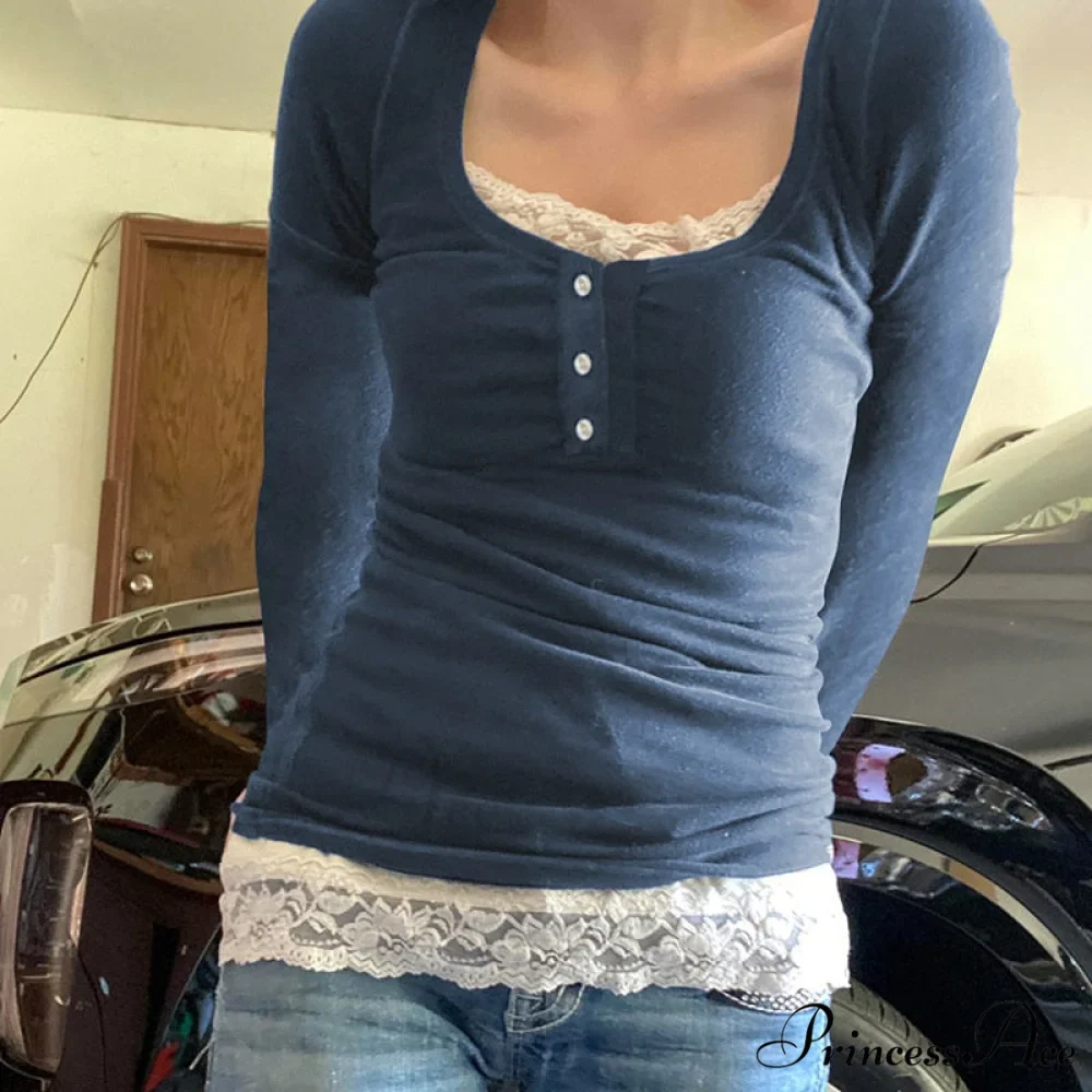 White Lace Trim T-shirt - Image 5