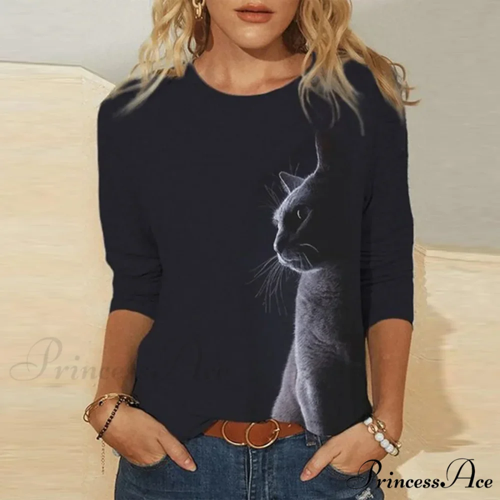Funny Cat 3D Print Long Sleeve T-Shirts - Image 11