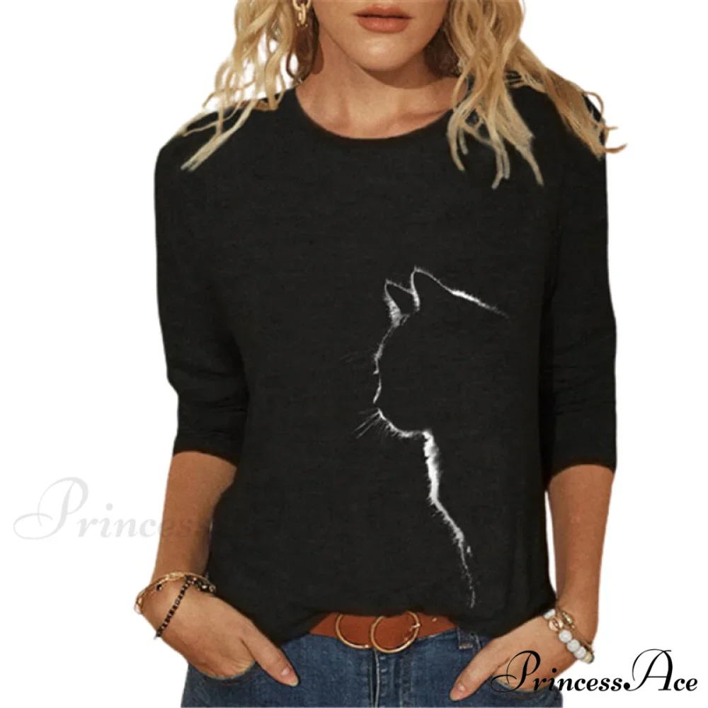 Funny Cat 3D Print Long Sleeve T-Shirts - Image 8