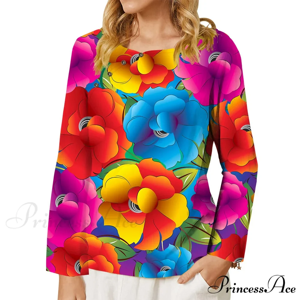 Pink Chrysanthemum Graphics 3D Printed T-shirt - Image 7