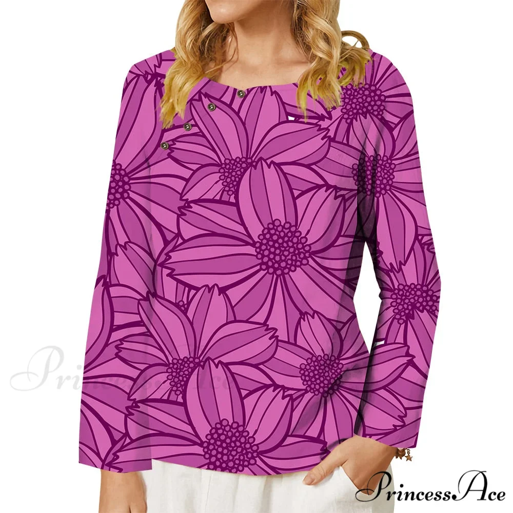 Pink Chrysanthemum Graphics 3D Printed T-shirt - Image 9
