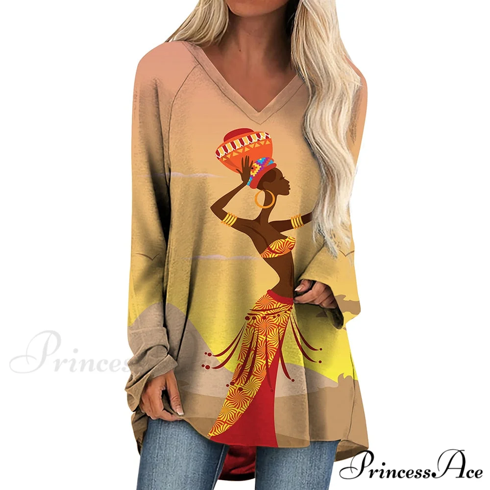 Long Sleeves African Female Pattern Tops - Image 12