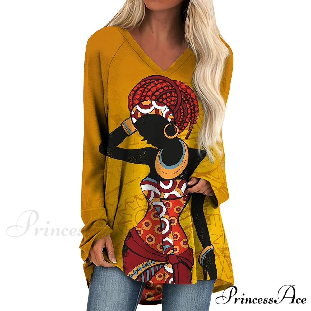 Long Sleeves African Female Pattern Tops - Image 13