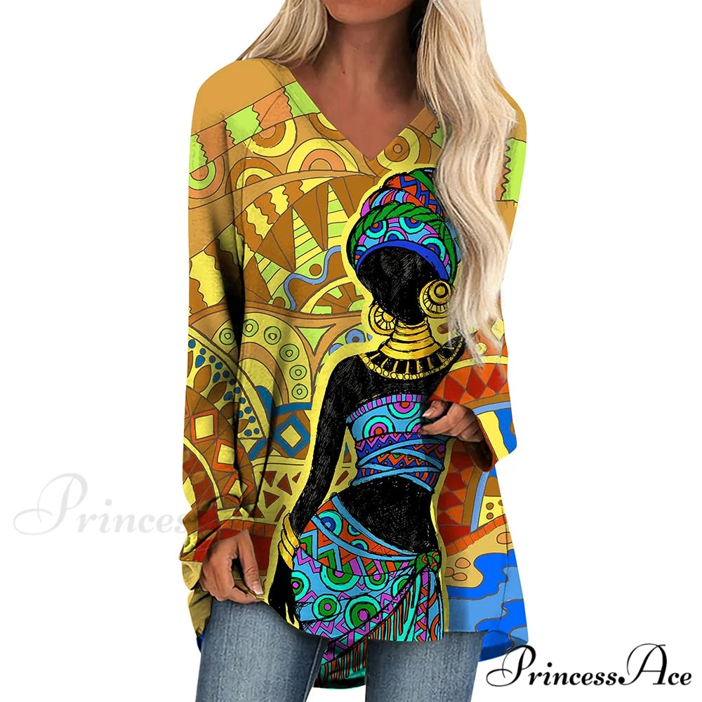 Long Sleeves African Female Pattern Tops - Image 16