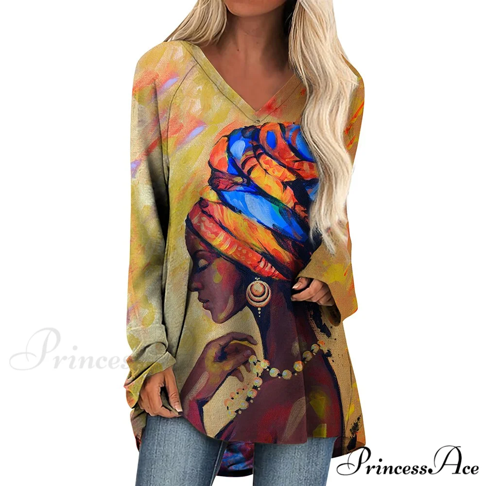 Long Sleeves African Female Pattern Tops - Image 17