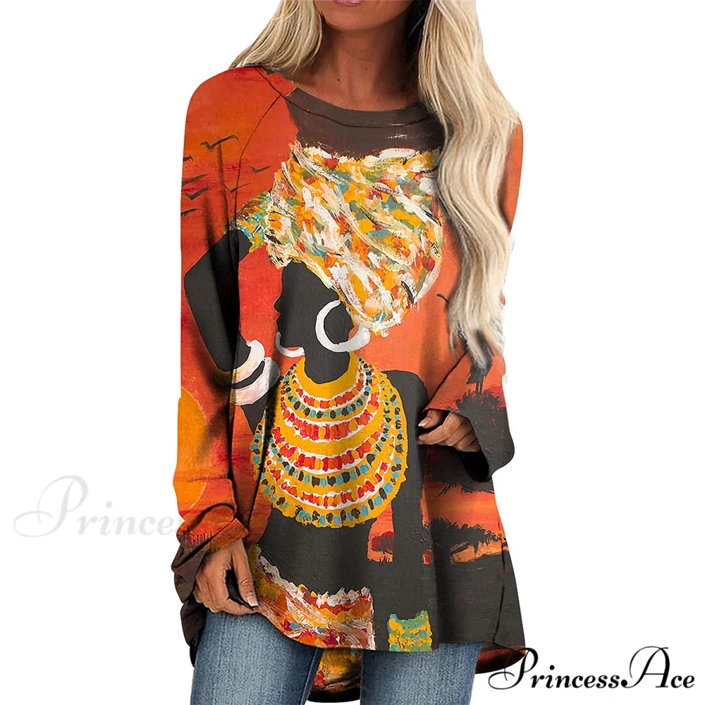 Long Sleeves African Female Pattern Tops - Image 18
