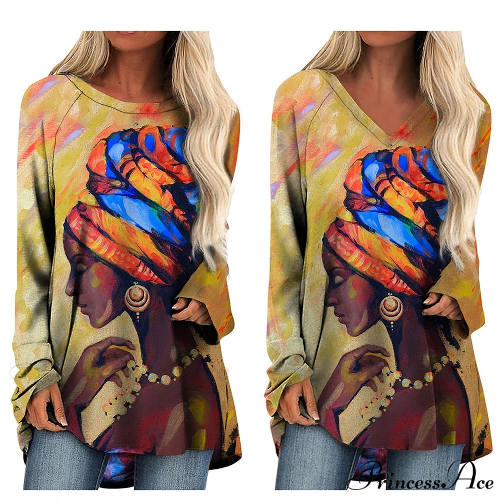 Long Sleeves African Female Pattern Tops - Image 8