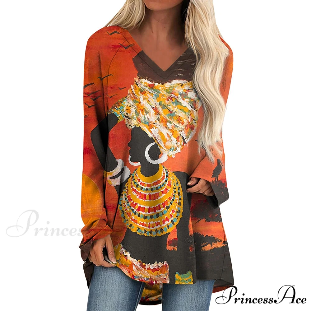 Long Sleeves African Female Pattern Tops - Image 9