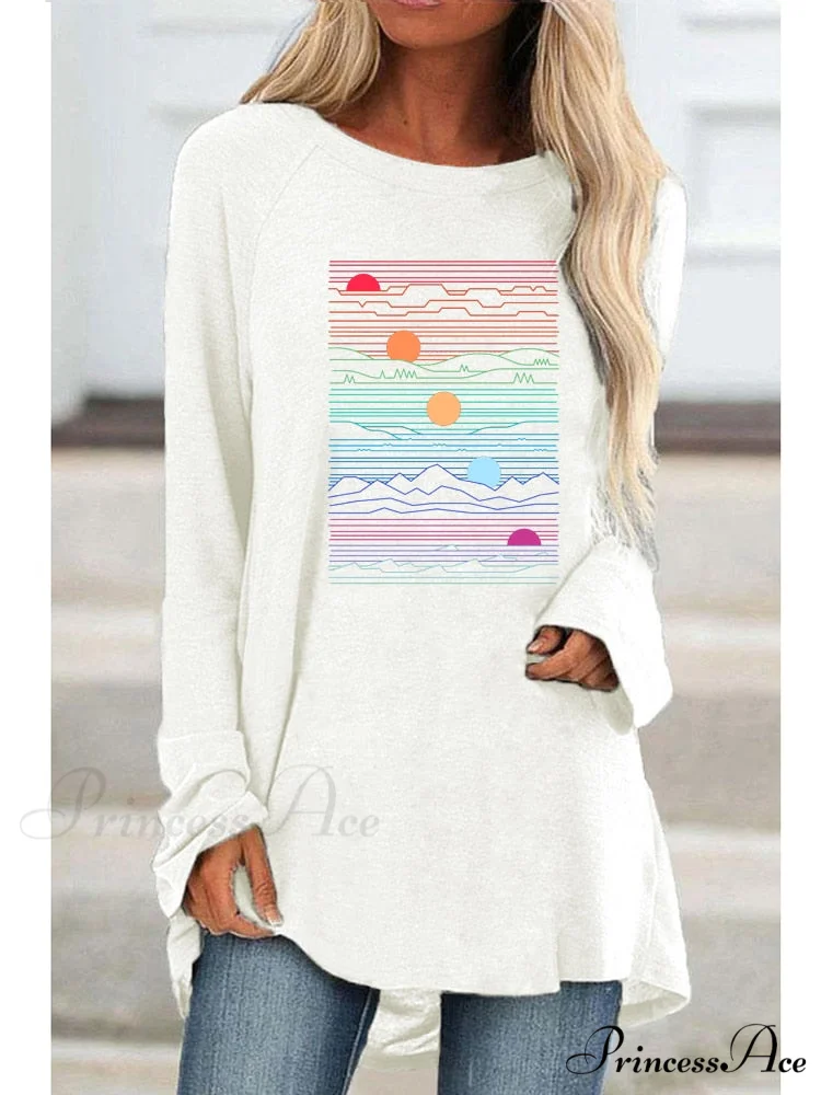Long Sleeve Loose Casual Printing T-shirt - Image 12