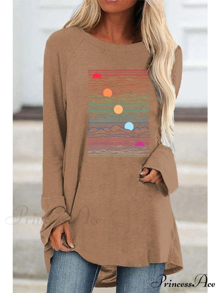 Long Sleeve Loose Casual Printing T-shirt - Image 3