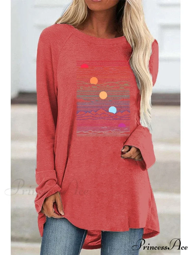 Long Sleeve Loose Casual Printing T-shirt - Image 5
