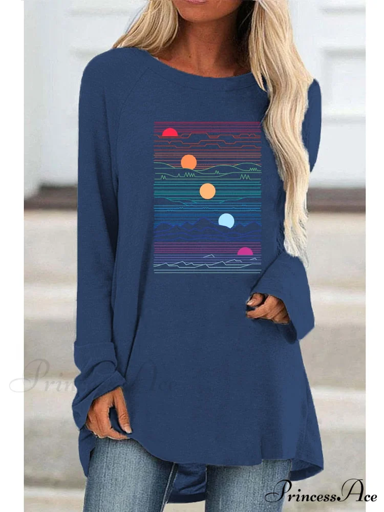 Long Sleeve Loose Casual Printing T-shirt - Image 6