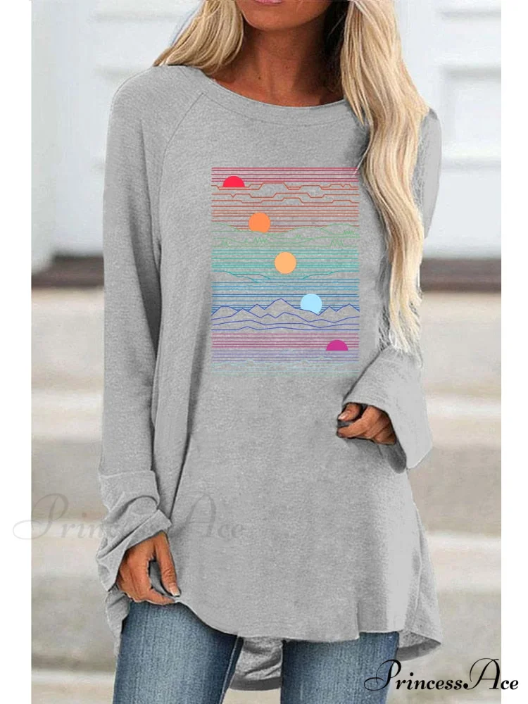 Long Sleeve Loose Casual Printing T-shirt - Image 8