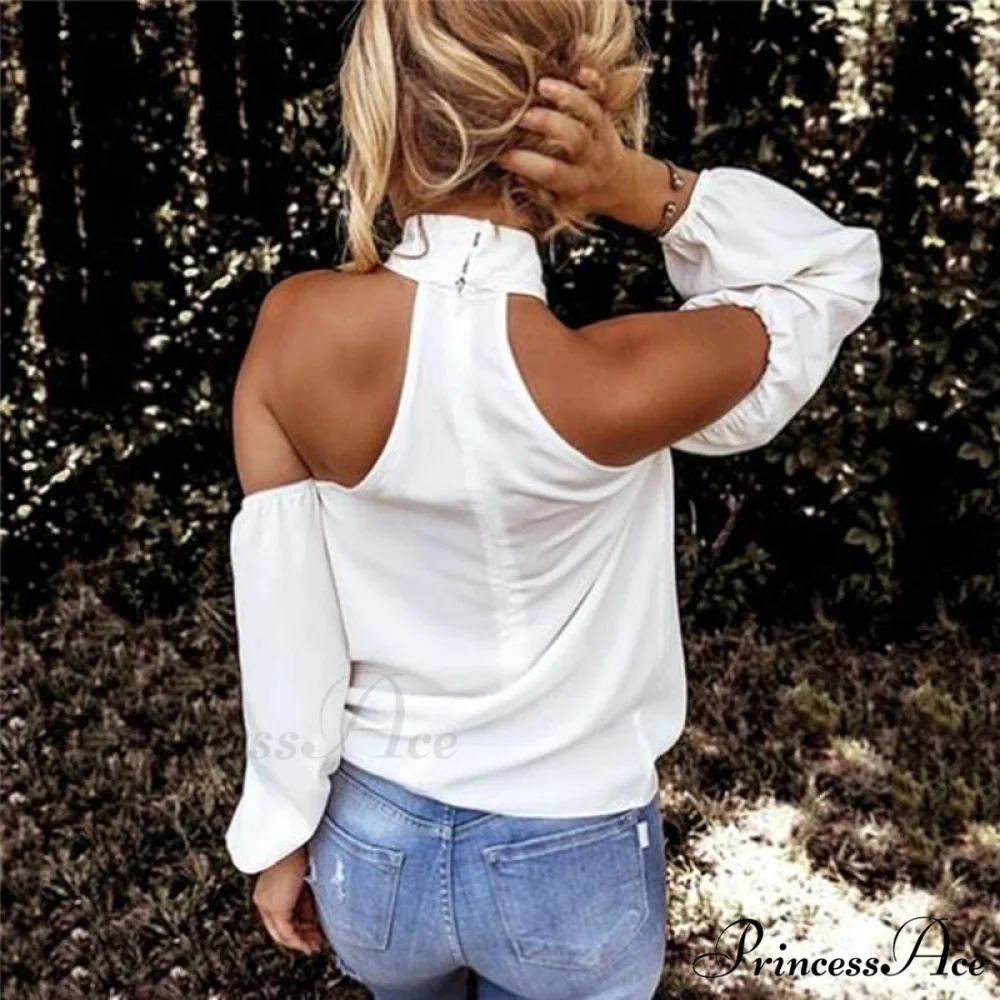 Casual Sexy Solid Color Halter Neck Strapless T-Shirt - Image 3