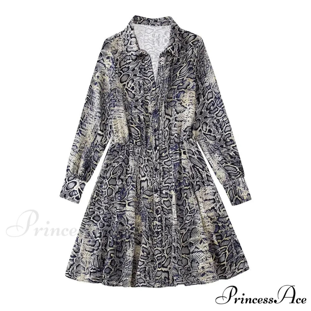 Animal Printed Long Sleeve V-Neck Blouse - Image 8