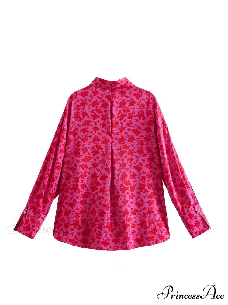 Chic Lady Long Sleeve Floral Print Blouses - Image 4