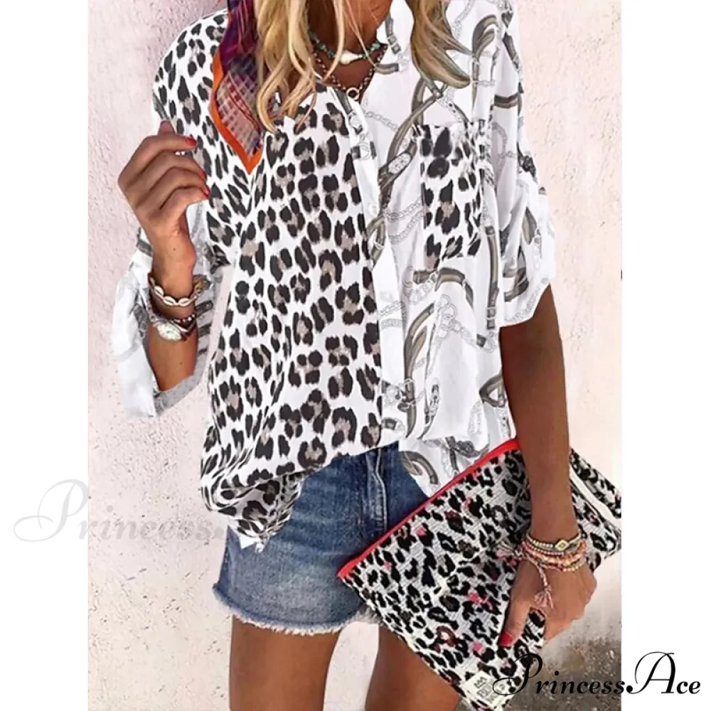 Loose Leopard Print Blouses - Image 7
