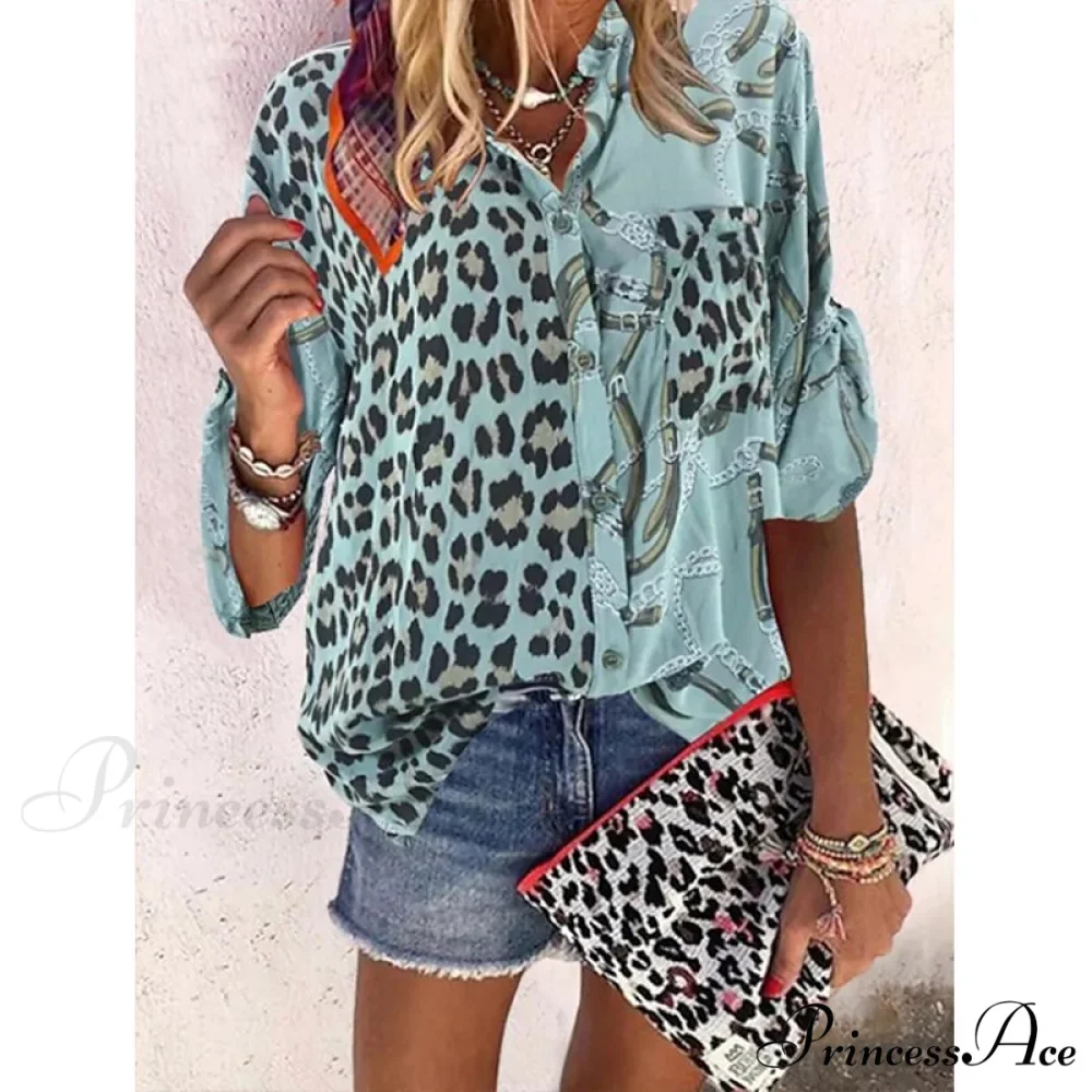 Vintage Loose Stamens Print Blouses - Image 10