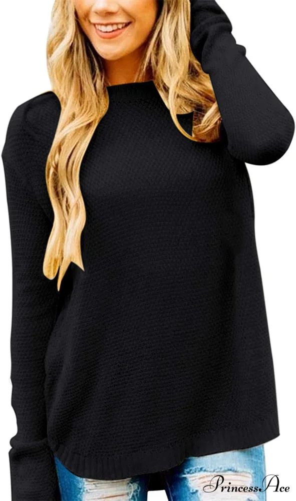 Women's Long Sleeve Oversized Crew Neck Knit Pullover - Image 11
