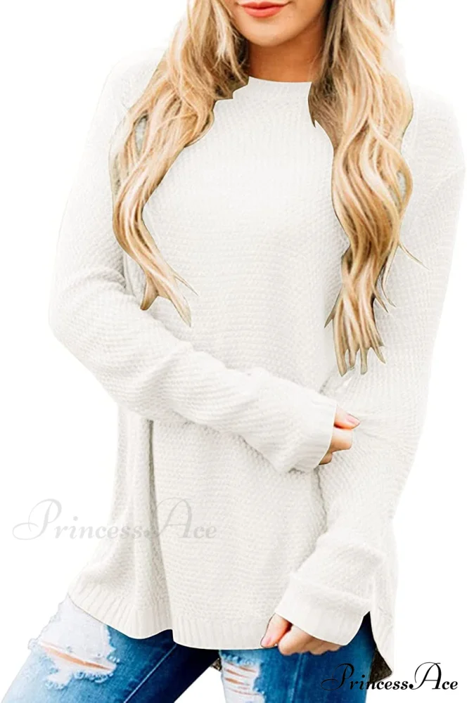 Women's Long Sleeve Oversized Crew Neck Knit Pullover - Image 12