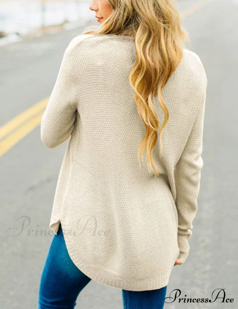 Women's Long Sleeve Oversized Crew Neck Knit Pullover - Image 2