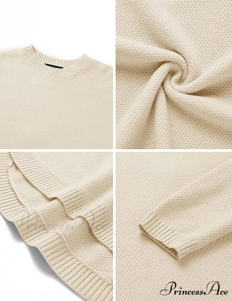 Women's Long Sleeve Oversized Crew Neck Knit Pullover - Image 6